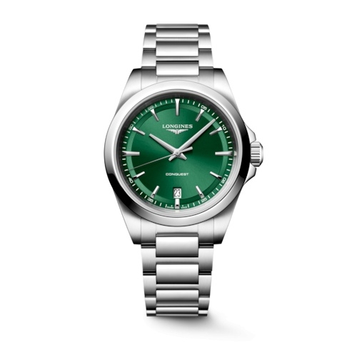 Longines Conquest Quartz 38 Stainless Steel / Green / Bracelet