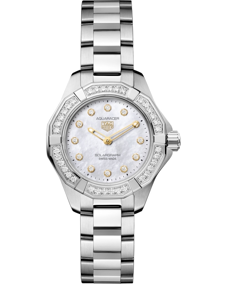 TAG Heuer Aquaracer Professional 100 Solargraph 28 Stainless Steel - Diamond / MOP