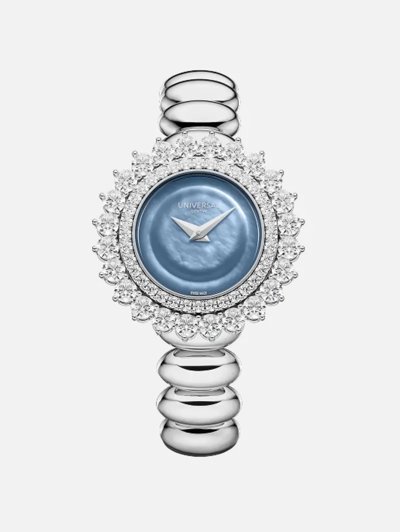 Universal Geneve Disco Mini Lace White Gold - Diamond / Blue MOP / Bracelet
