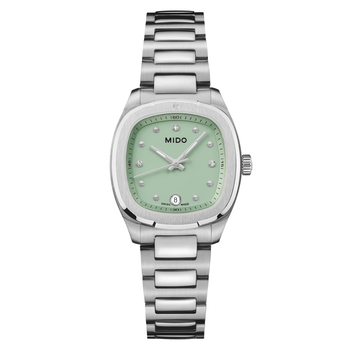 Mido Multifort TV 28 Quartz Stainless Steel / Green - Diamond / Bracelet