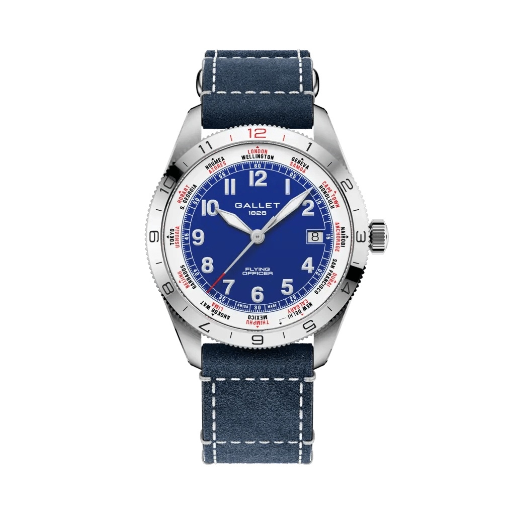Gallet Flying Officer Automatic Stainless Steel / Blue / Blue Pilot