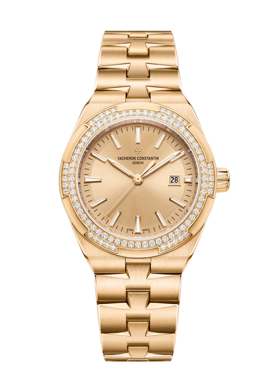 Vacheron Constantin Overseas Automatic 35 Pink Gold - Diamond / Pink / Bracelet