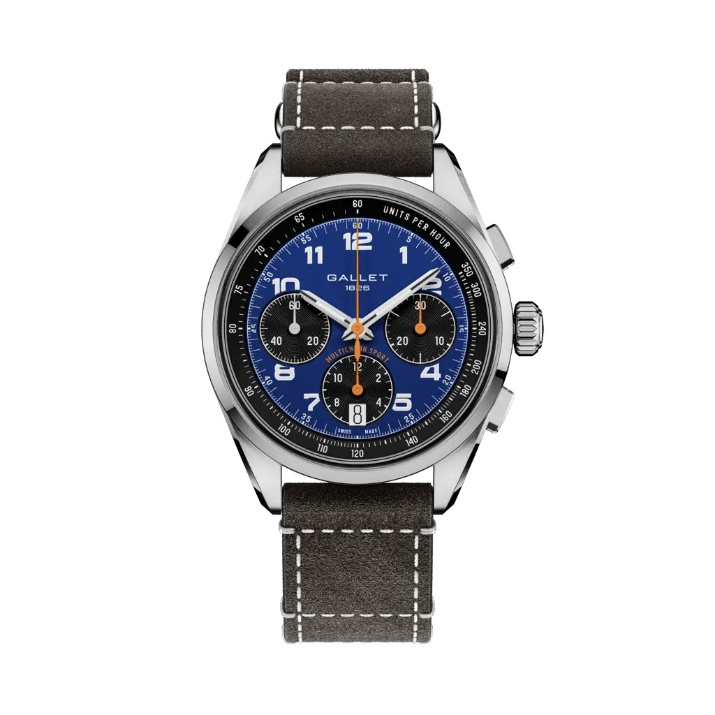 Gallet Multichron Sport Stainless Steel / Blue / Grey Pilot