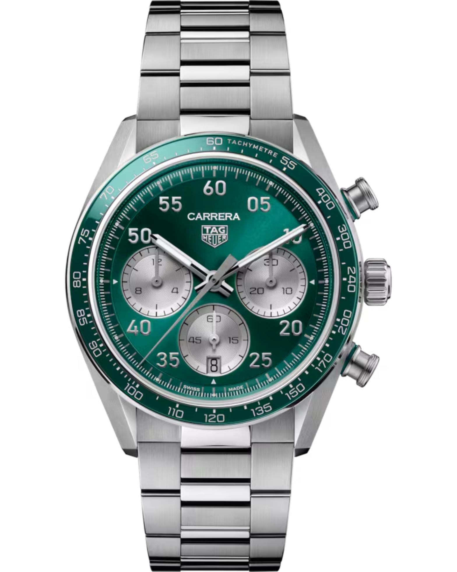TAG Heuer Carrera Chronograph Sport Stainless Steel / Green / Bracelet