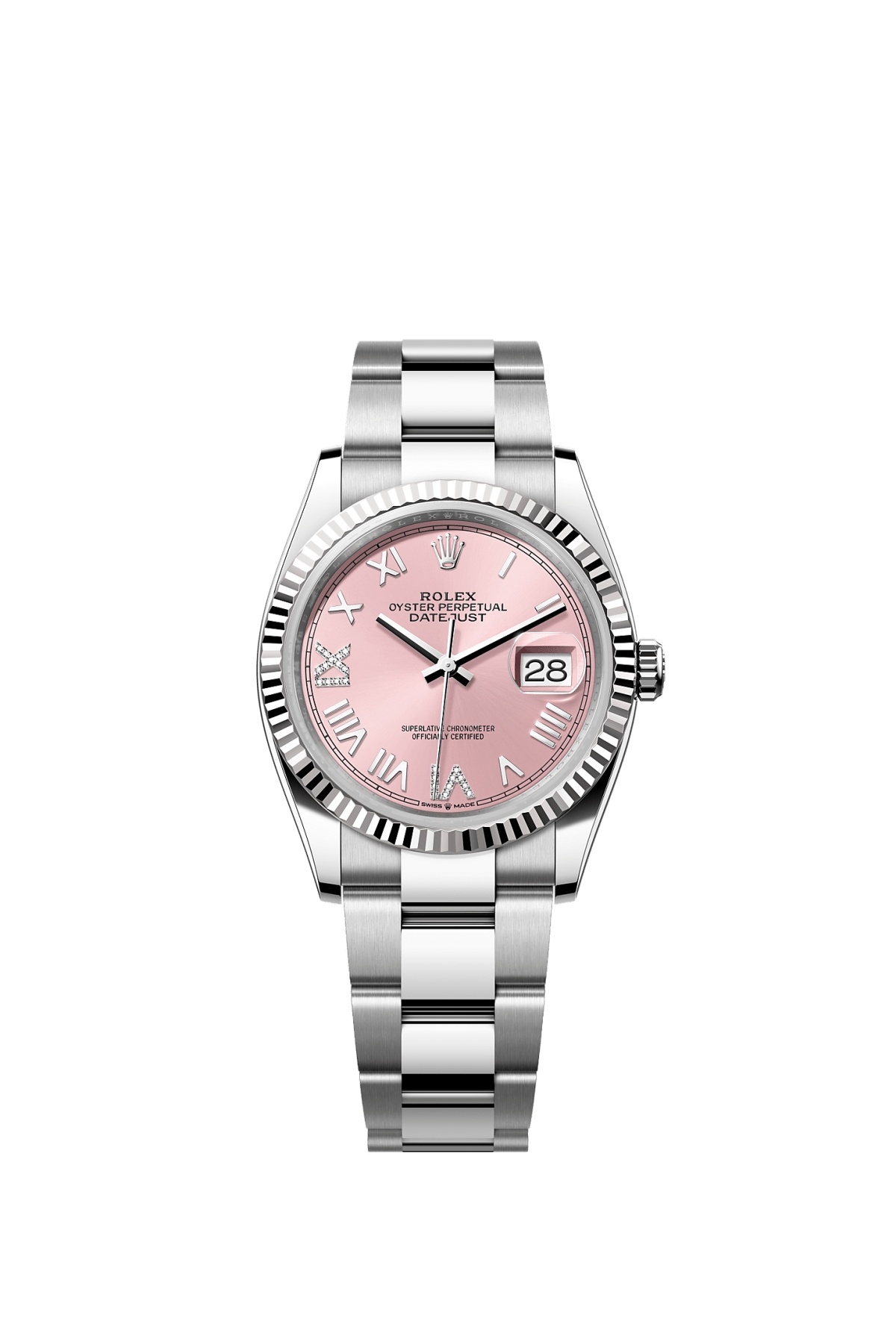 Rolex Datejust 36 Stainless Steel - Fluted / Pink Roman / Oyster