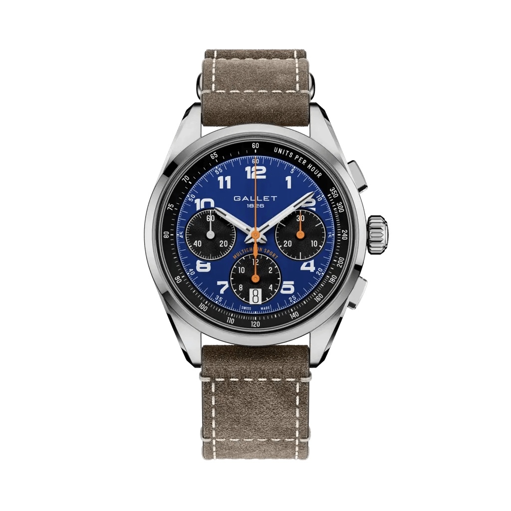 Gallet Multichron Sport Stainless Steel / Blue / Green Pilot
