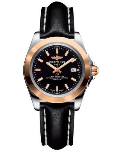 Breitling Galactic 32 Sleek Edition Stainless Steel Rose Gold Trophy Black Calf