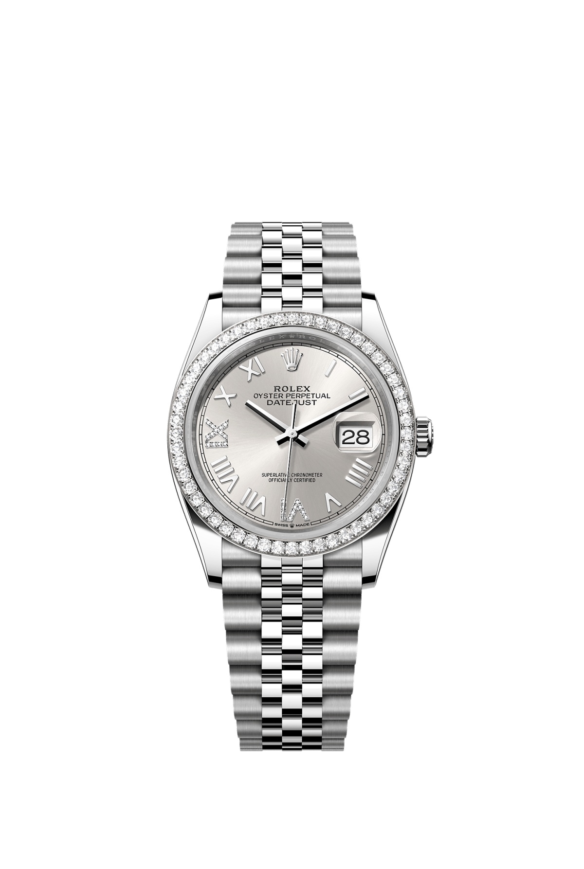 Rolex Datejust 36 Stainless Steel - Diamond / Silver Roman Diamond / Oyster