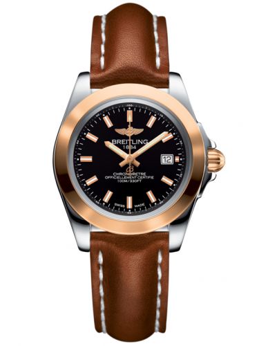 Breitling Galactic 32 Sleek Edition Stainless Steel Rose Gold Trophy Black Calf