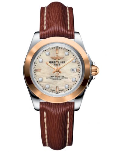 Breitling Galactic 32 Sleek Edition Stainless Steel Rose Gold Pearl Diamond Sahara