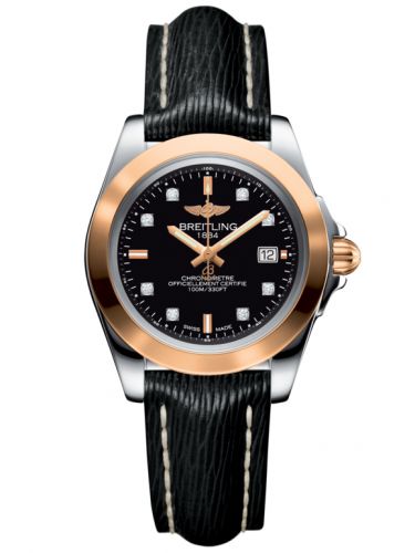 Breitling Galactic 32 Sleek Edition Stainless Steel Rose Gold Trophy Black Diamond Sahara
