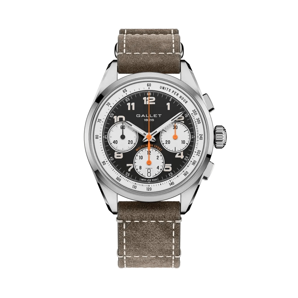 Gallet Multichron Sport Stainless Steel / Black / Green Pilot