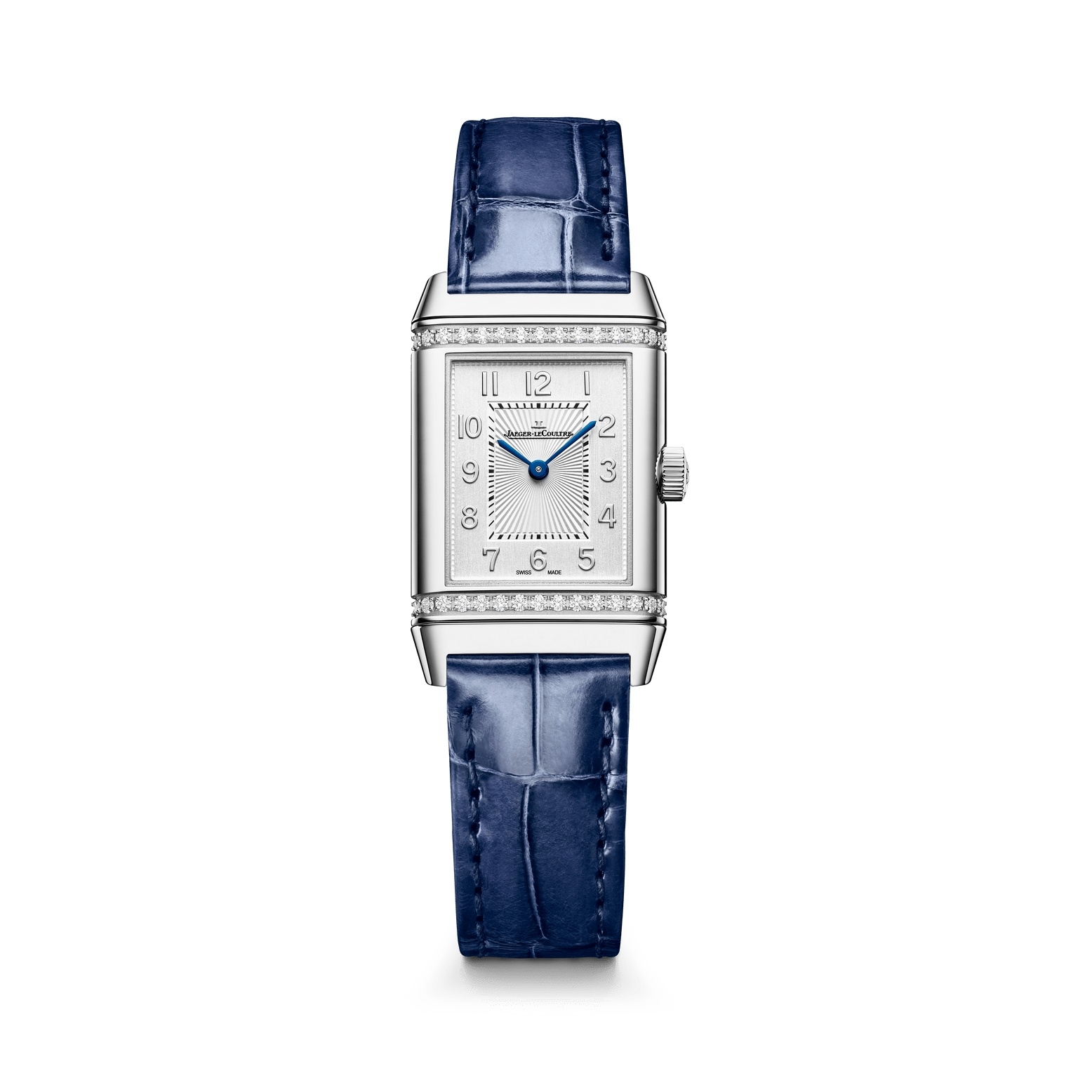 Jaeger-LeCoultre Reverso Classic Small Duetto Stainless Steel - Diamond / Silver / Alligator