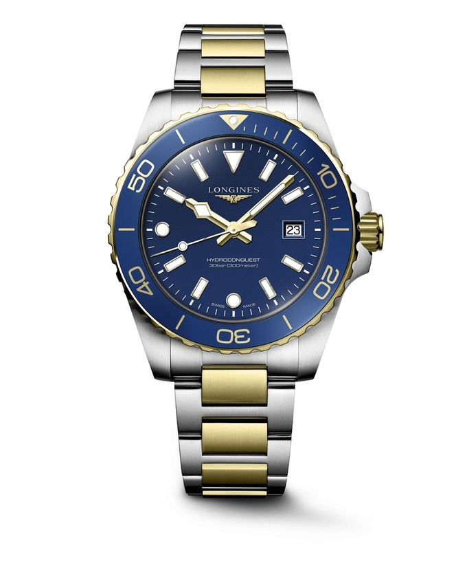Longines Hydroconquest Quartz 42 Stainless Steel - Yellow Gold / Blue / Bracelet