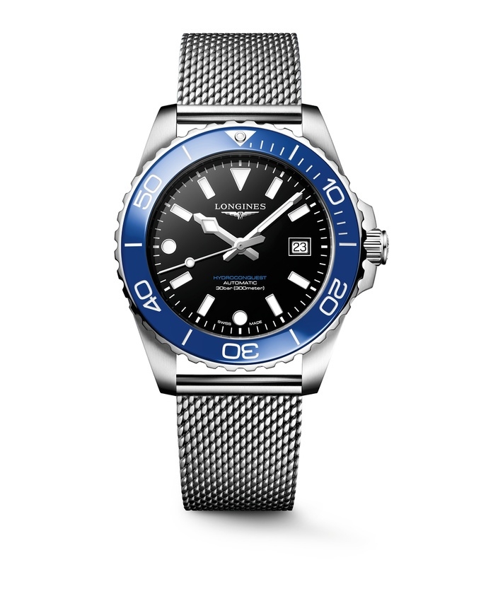 Longines Hydroconquest Automatic 42 Stainless Steel / Black / Mesh