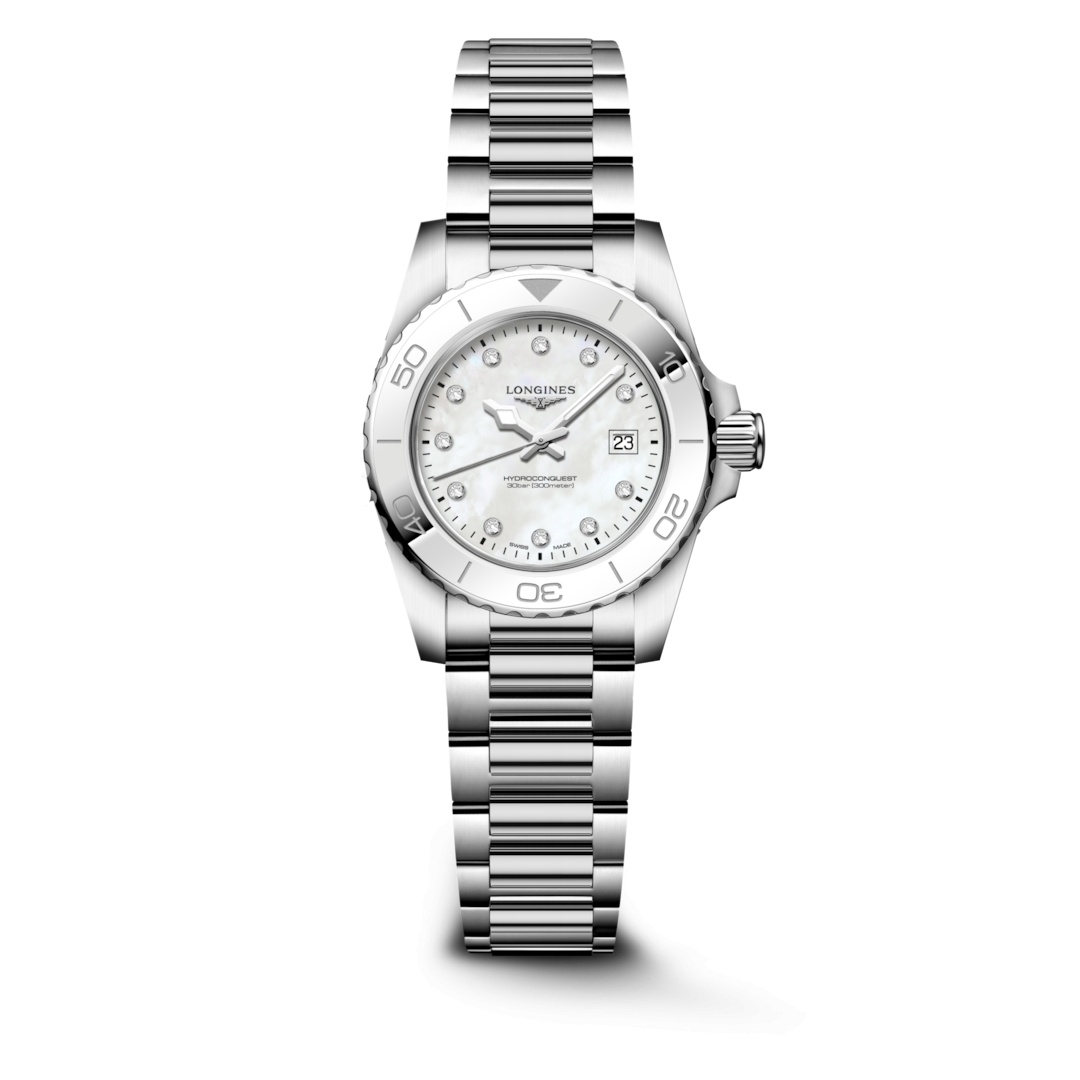 Longines Hydroconquest 30 Quartz Stainless Steel / MOP - Diamond / Bracelet