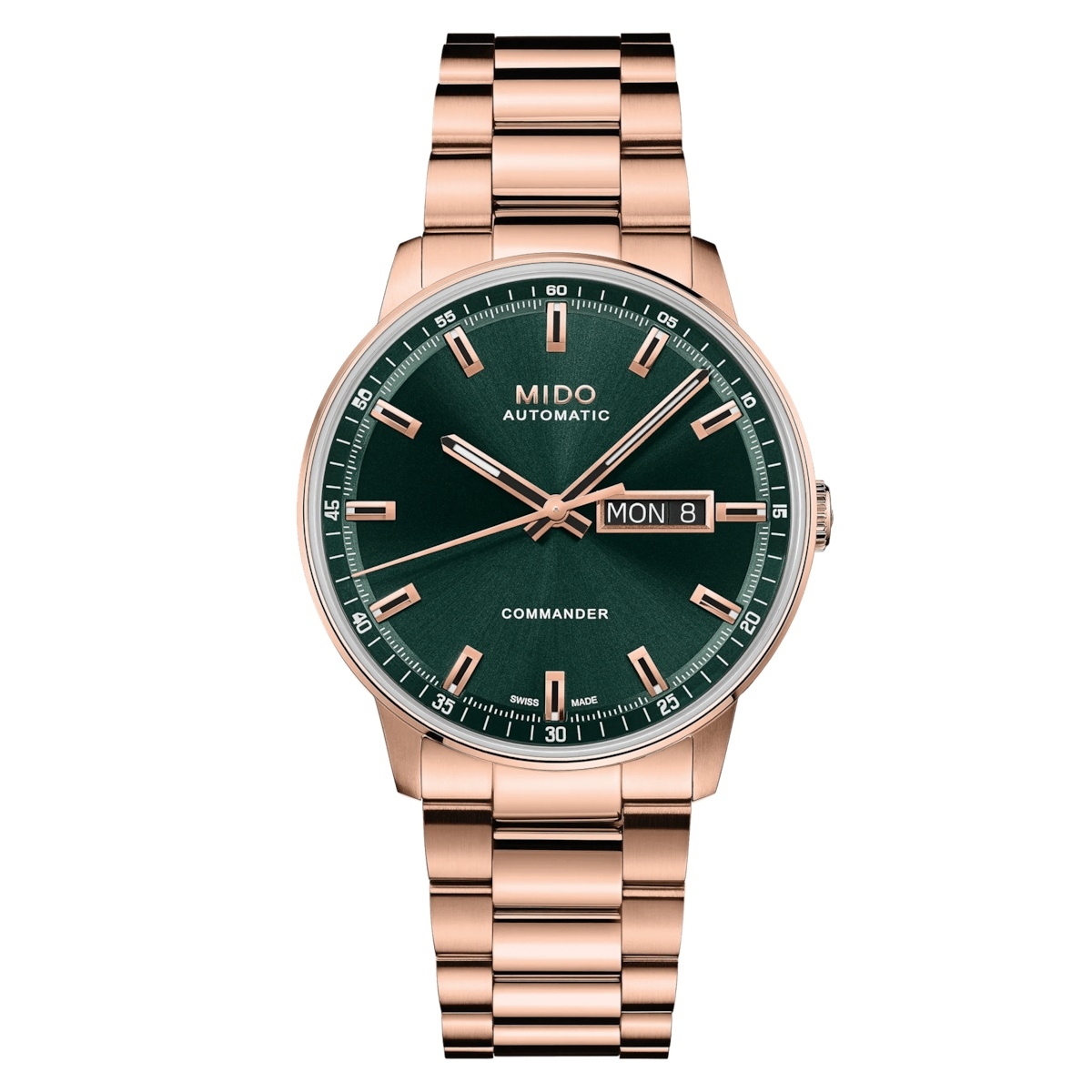 Mido Commander Datoday Rose Gold / Green