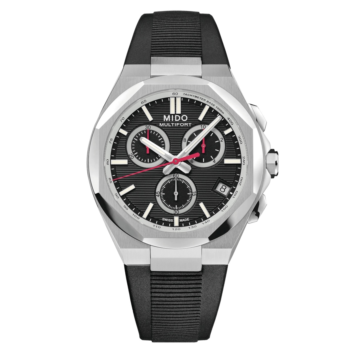 Mido Multifort Chronograph Quartz Stainless Steel / Black / Rubber