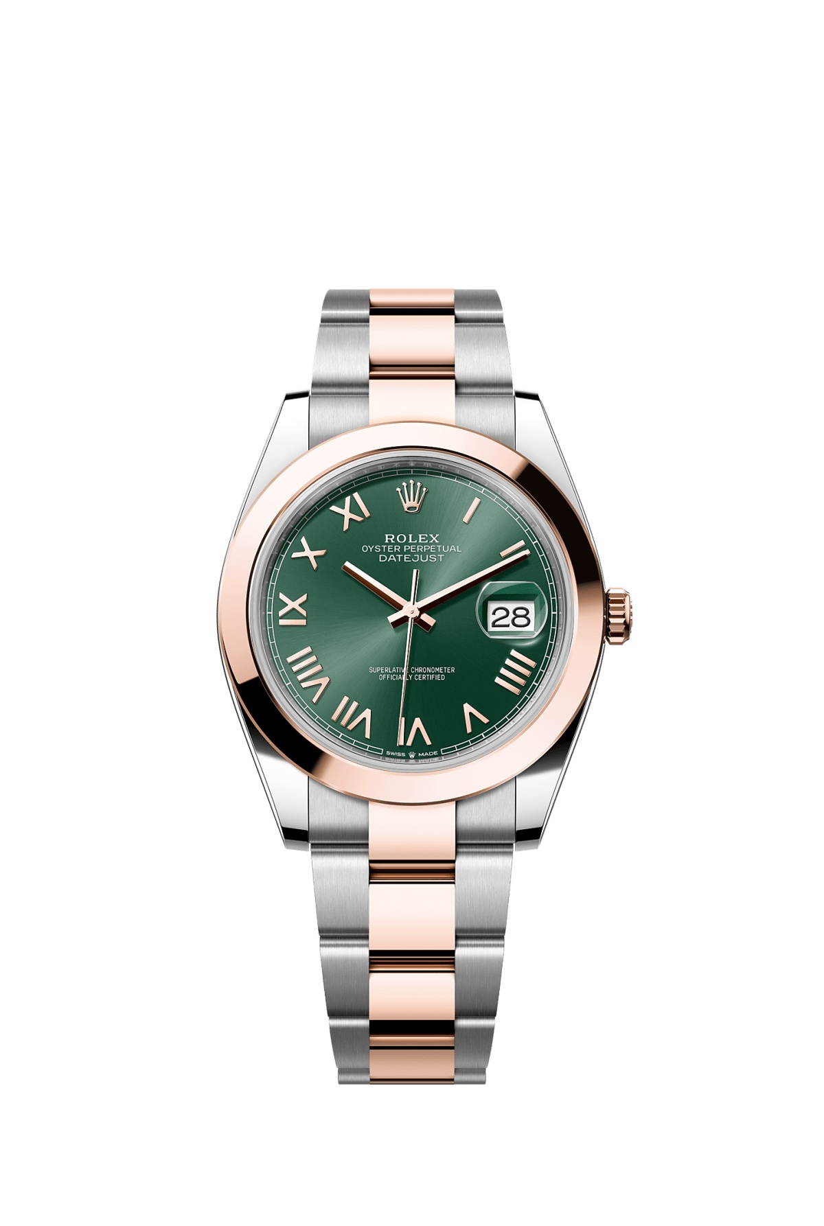 Rolex Datejust 41 Stainless Steel - Everose - Smooth / Mint Green Roman / Oyster