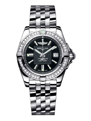Breitling Galactic 32 Stainless Steel Diamond Trophy Black Bracelet