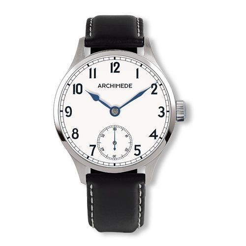 Archimede DeckWatch Stainless Steel Silver Black Leather