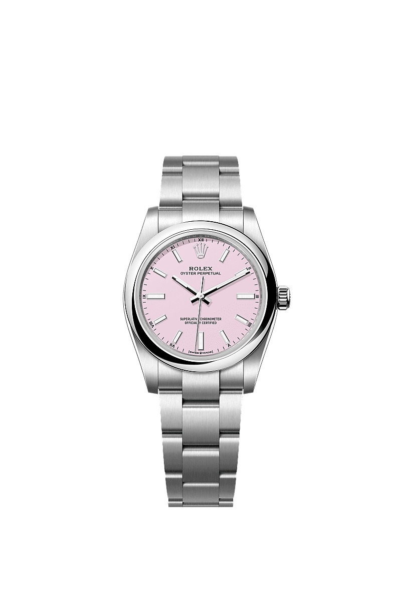 Rolex Oyster Perpetual 34 Stainless Steel / Candy Pink