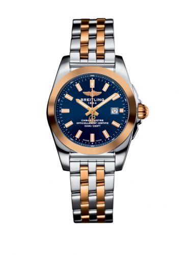 Breitling Galactic 29 Stainless Steel Rose Gold Horizon Blue Bracelet