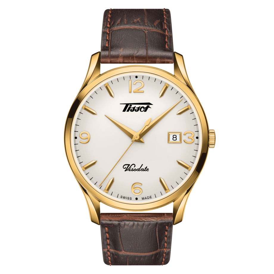 Tissot Visodate Quartz 40 Yellow Gold PVD / Silver / Strap