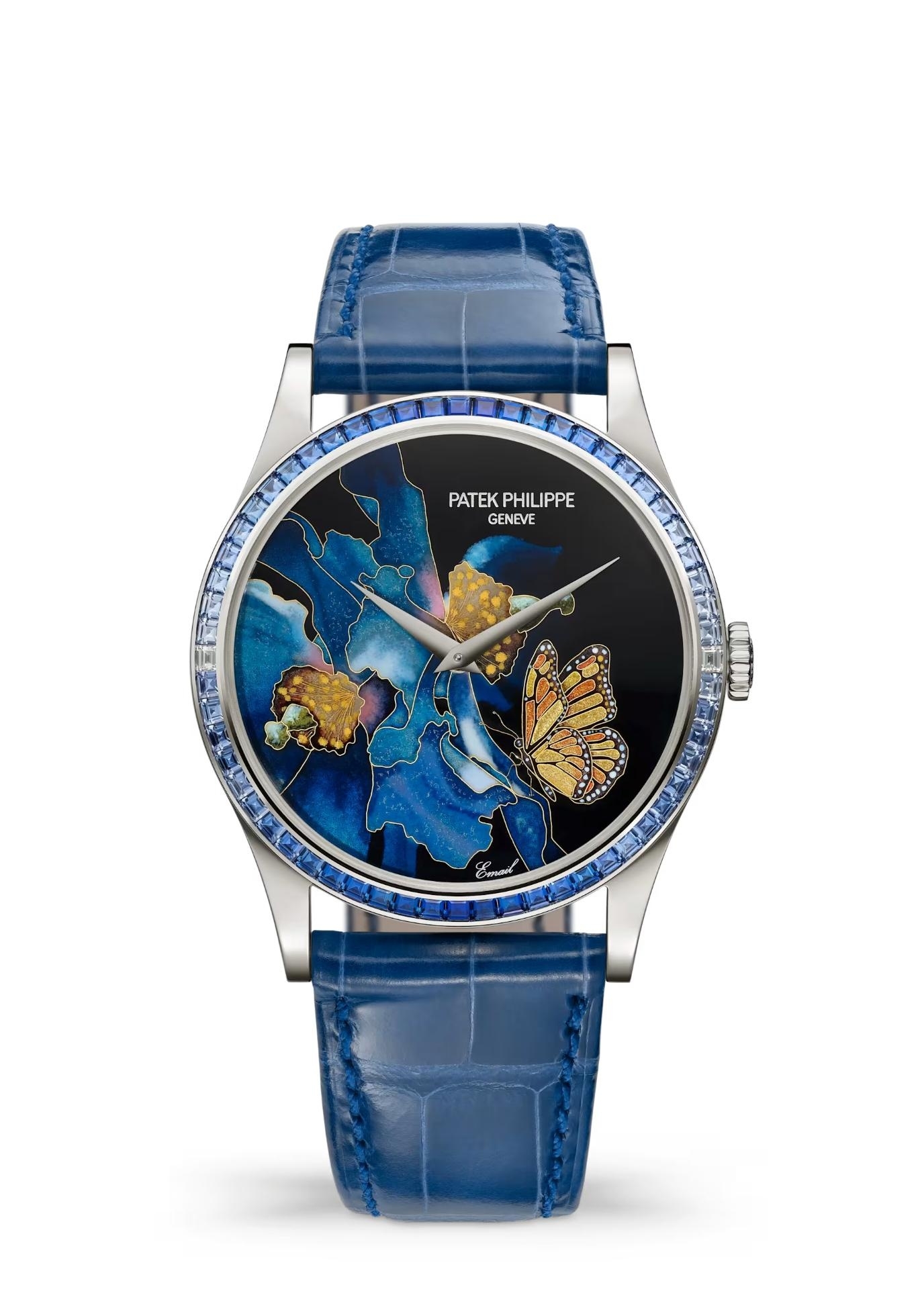 Patek Philippe Calatrava 5077 White Gold / Blue Butterfly