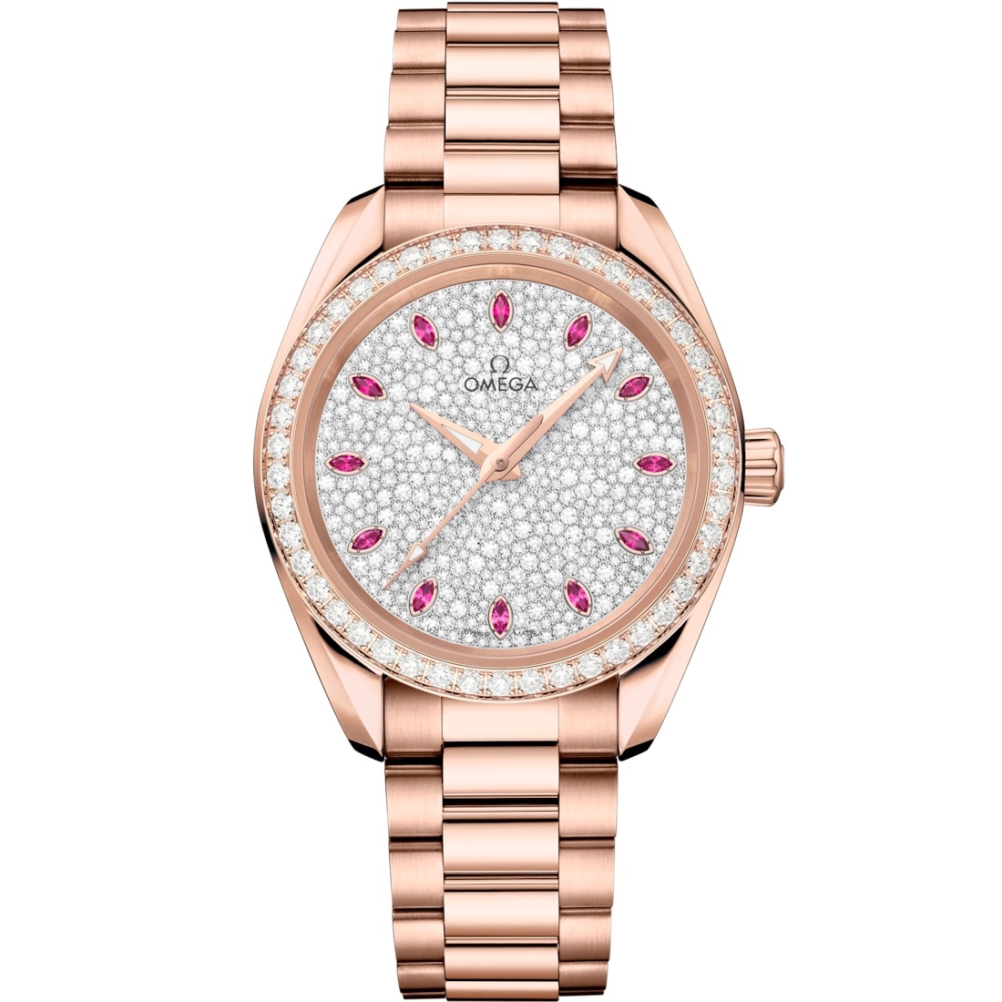 Omega Seamaster Aqua Terra 150M Master Chronometer 34 Sedna Gold / Diamond / Snow Ruby / Bracelet
