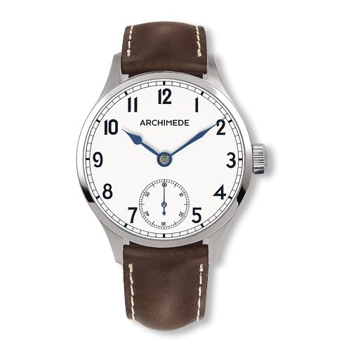 Archimede DeckWatch Stainless Steel Silver Brown Leather