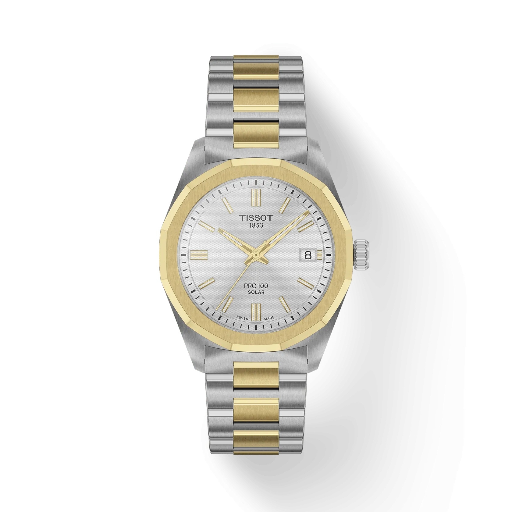 Tissot PRC 100 Solar Quartz 34 Stainless Steel - Yellow Gold / Silver / Bracelet