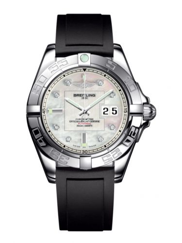 Breitling Galactic 41 Stainless Steel Pearl Diamond Rubber