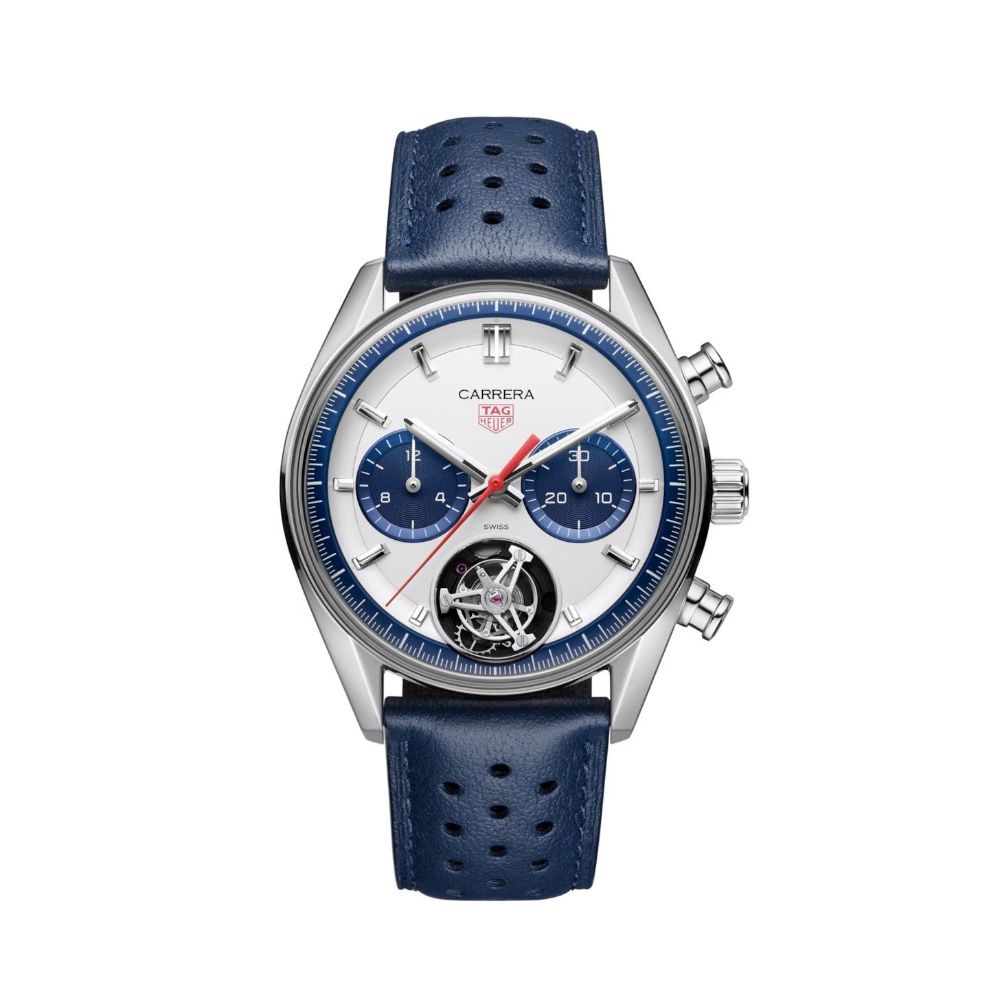 TAG Heuer Carrera Chronograph Tourbillon Glass Box Stainless Steel / White