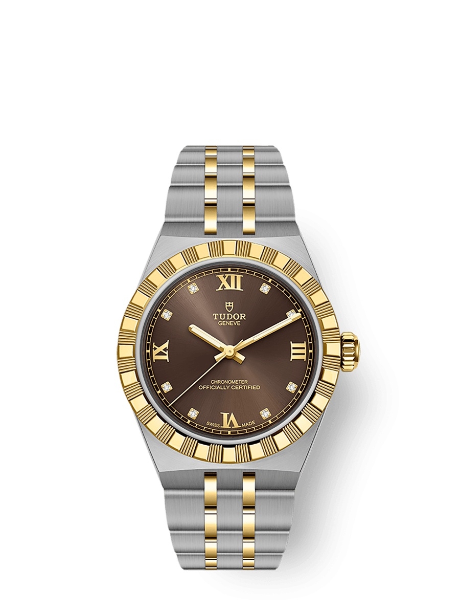 Tudor Royal Day-Date 30 Stainless Steel - Yellow Gold / Brown Diamond