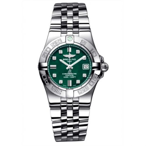 Breitling Galactic 30 Green Diamond Bracelet