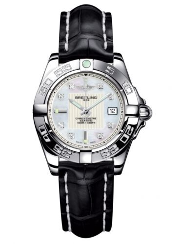 Breitling Galactic 32 Stainless Steel Pearl Diamond Croco