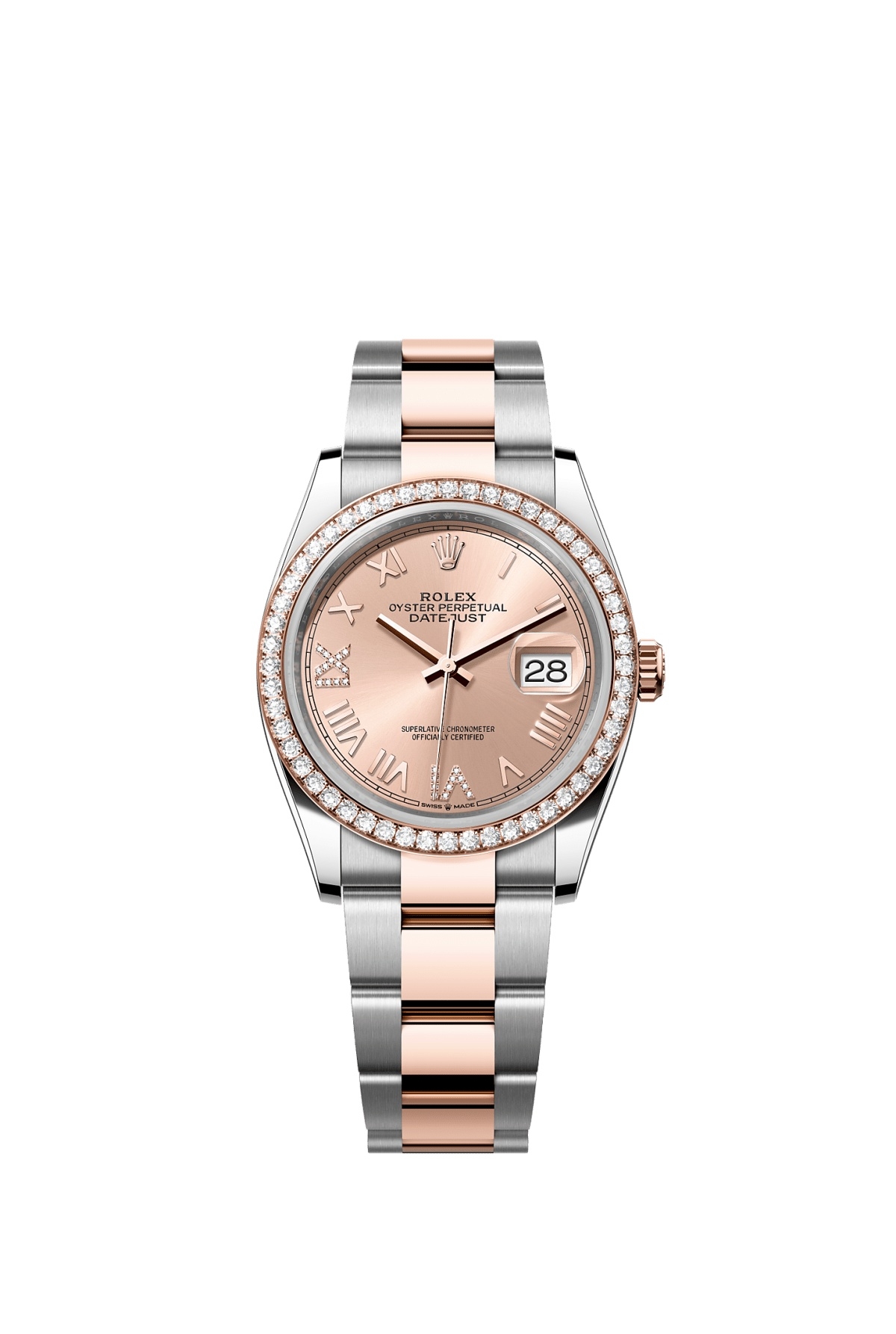 Rolex Datejust 36 Stainless Stainless Steel - Everose - Diamond / Rose Roman Diamond / Oyster