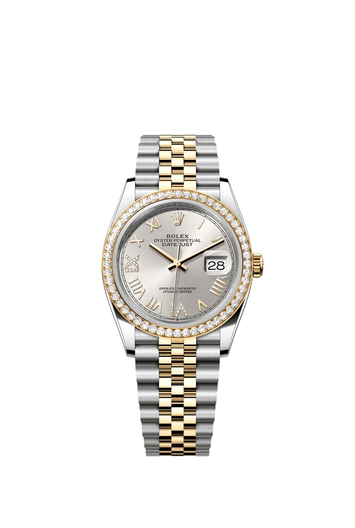 Rolex Datejust 36 Stainless Steel - Yellow Gold - Diamond / Silver Roman Diamond / Jubilee