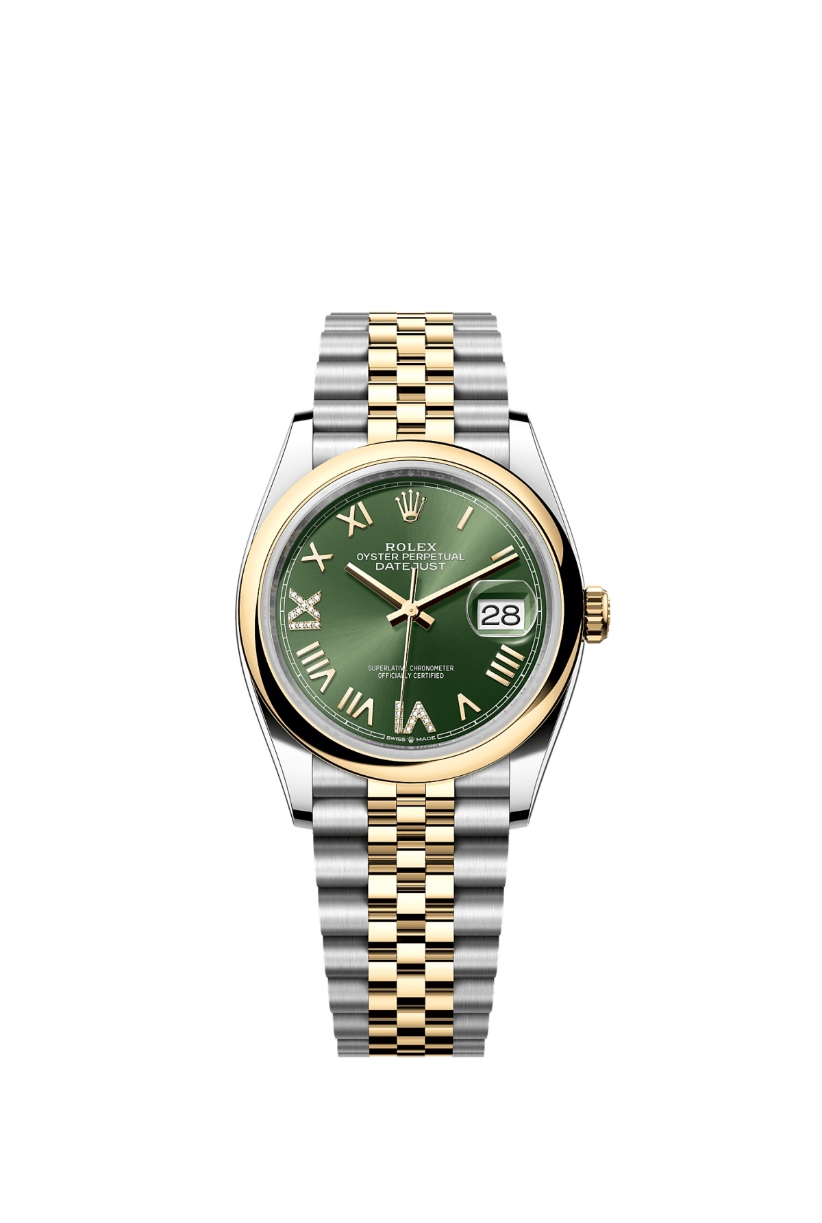 Rolex Datejust 36 Stainless Steel - Yellow Gold - Domed / Olive Roman Diamond / Jubilee