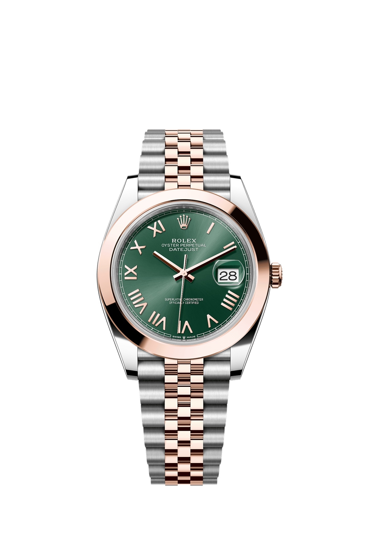 Rolex Datejust 41 Stainless Steel - Everose - Smooth / Mint Green Roman / Jubilee