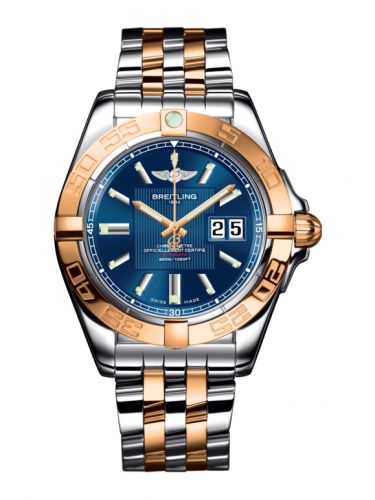 Breitling Galactic 41 Stainless Steel Rose Gold Metallica Blue Bracelet