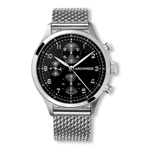 Archimede Klassik Chronograph Stainless Steel Black Bracelet
