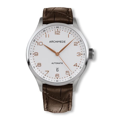 Archimede Klassik 42 TwoTone Stainless Steel Silver Brown Leather