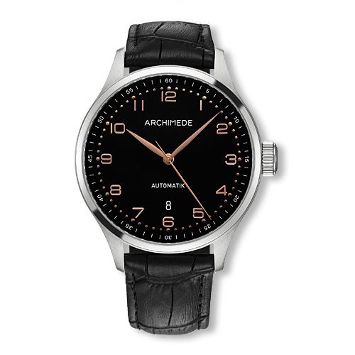Archimede Klassik 42 TwoTone Stainless Steel Black Black Leather