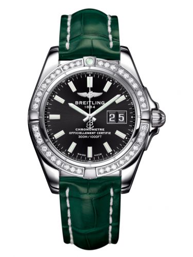 Breitling Galactic 41 Stainless Steel Diamond Onyx Black Croco