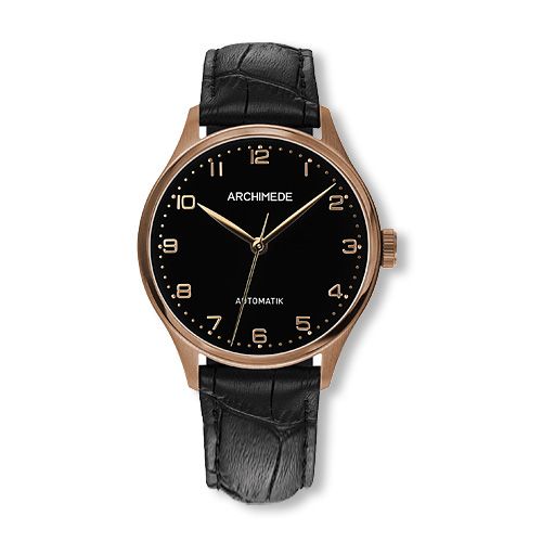 Archimede Klassik 36 Gold PVD Black Black Leather