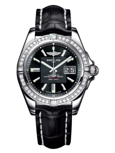 Breitling Galactic 41 Stainless Steel Diamond Trophy Black Croco