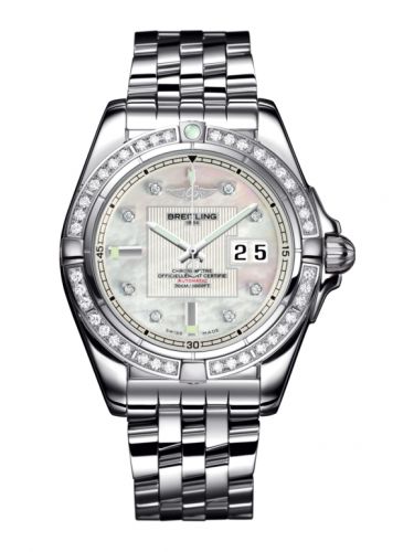 Breitling Galactic 41 Stainless Steel Diamond Pearl Diamond Bracelet