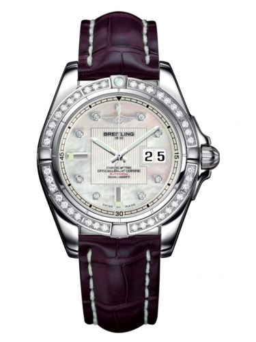 Breitling Galactic 41 Stainless Steel Diamond Pearl Diamond Croco
